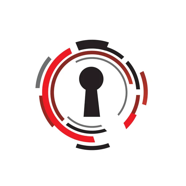 Clave encriptada seguridad cibernética logotipo diseño vector ilustración — Vector de stock