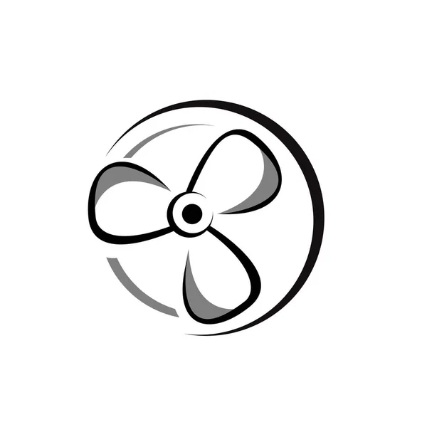 Rotación del ventilador eléctrico logotipo diseño vectorial ilustraciones — Vector de stock