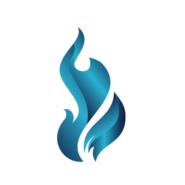 Texturierte blaue Feuer Flammen Logo Vektor Design Icons Elemente — Stockvektor