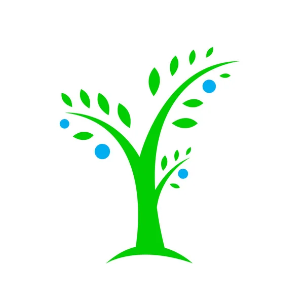 Ağaç logosu vektör tasarım grafiklerinin yeşil renk silueti — Stok Vektör