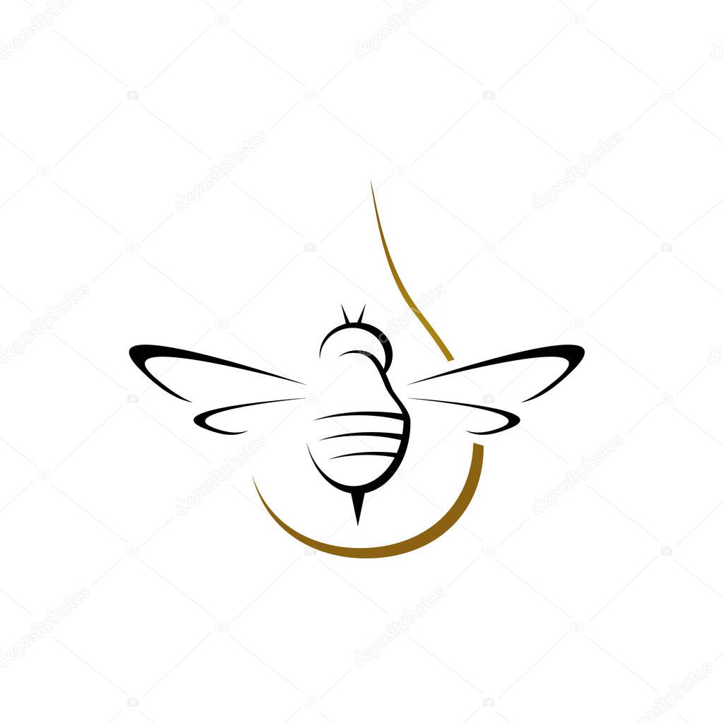 simple bee hornet logo design vector silhouette hornets for sign