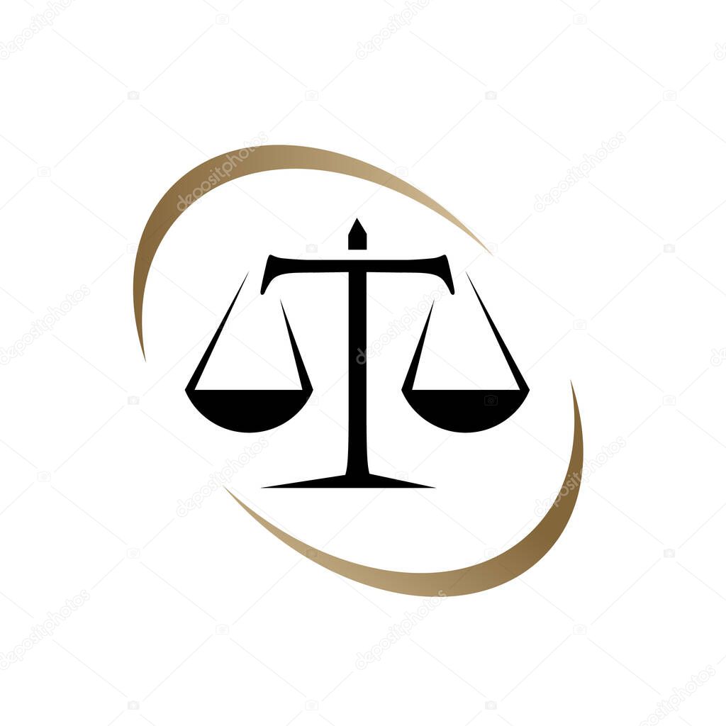 Scales of justice logo design vector for law lirm law Office and lawyer services