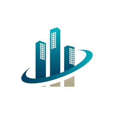 Modern Emlak Gökdeleni logo tasarım vektör grafik ahırı
