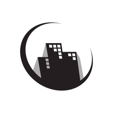 Modern Emlak Gökdeleni logo tasarım vektör grafik ahırı