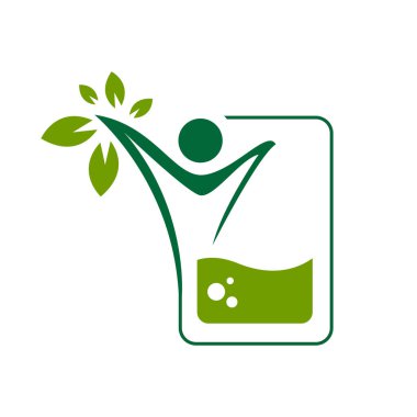 Sağlıklı beslenme vitamin infüzyon logo tasarım vektör çizimi