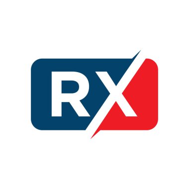 özel yaratıcı Rx logo tasarımı vektör tıbbi tedavi ikonu sistemi