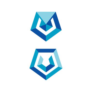 Modern geometrik vektör logoti ilk harf V logo premium b
