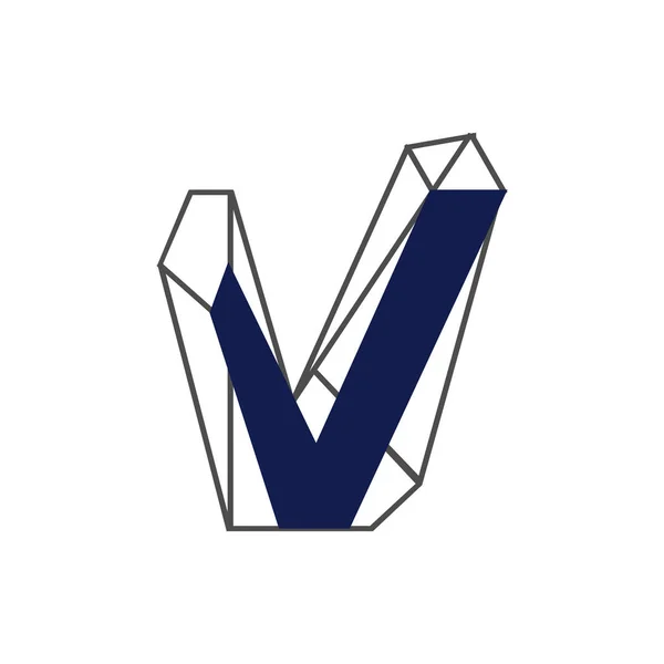 Сучасний геометричний векторний логотип початкова літера V логотип преміум b — стоковий вектор