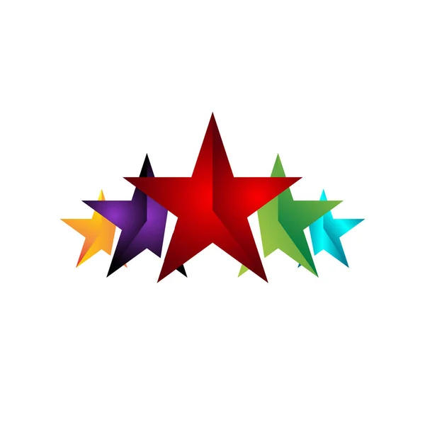 5 diseño de logotipo de cinco estrellas. prima buena tasa vector de símbolo. excell — Vector de stock