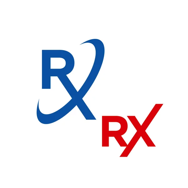 Logo RX créatif personnalisé conception vectoriel traitement médical icône sym — Image vectorielle