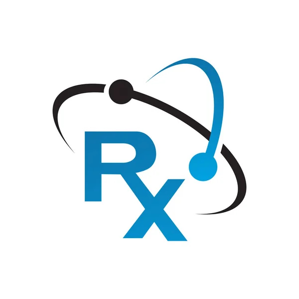 Logo RX créatif personnalisé conception vectoriel traitement médical icône sym — Image vectorielle