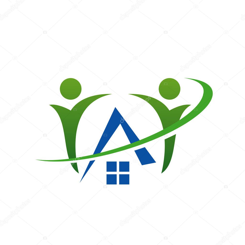nursing home logo design home care elderly logo vector illustrat