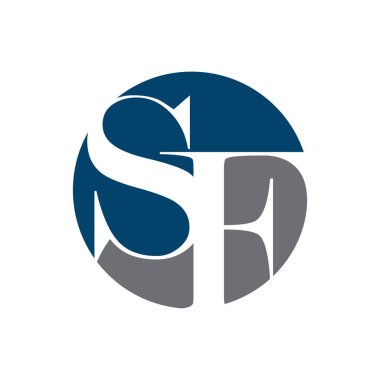 çember şekli ilk Sf Harfi logotip tasarım vektör eşleşmesi