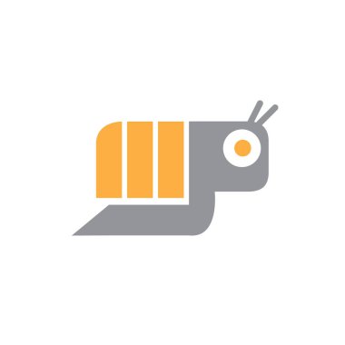 Kare salyangoz logo tasarımı vektör çizimi beyaz b üzerinde izole