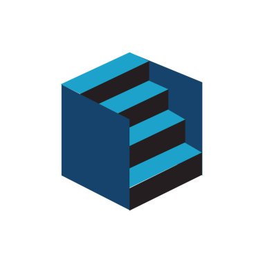 Geometrik altıgen Merdivenler logo tasarımı element vektörü çizimi