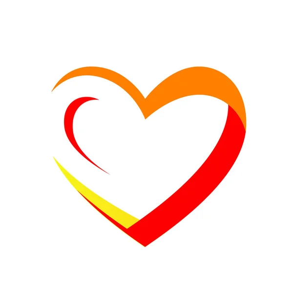 Elegante naranja amor corazón logo diseño vector ilustración — Vector de stock