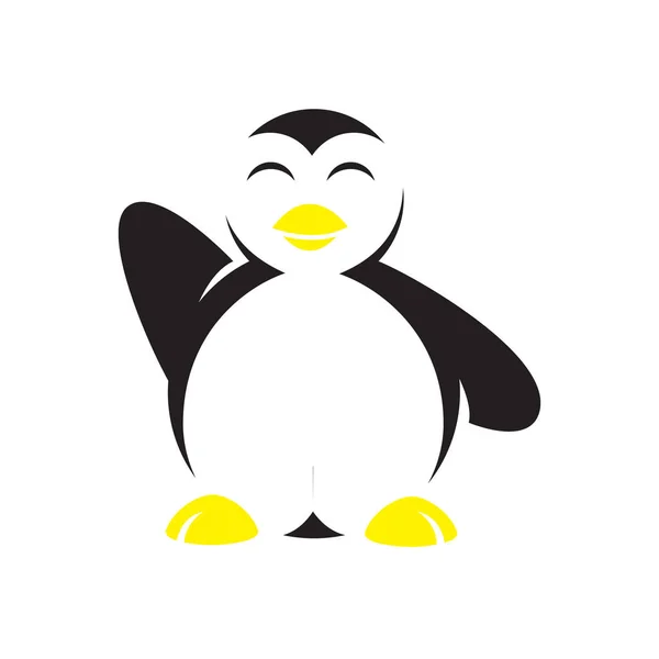 Simple cara linda pingüino logotipo diseño vector símbolo ilustración — Archivo Imágenes Vectoriales