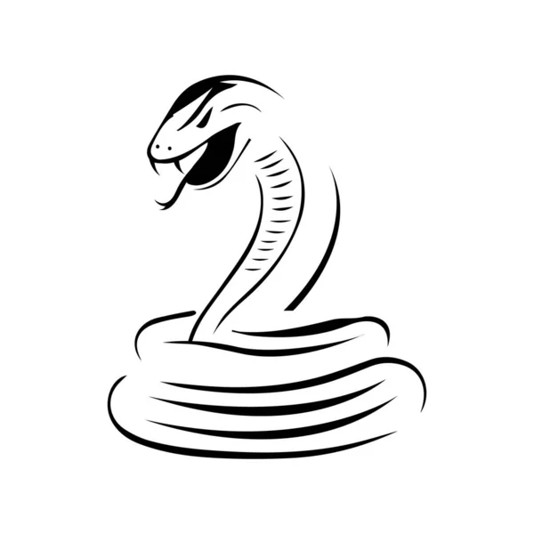 Silhouette del veleno serpente logo design grafica vettoriale — Vettoriale Stock