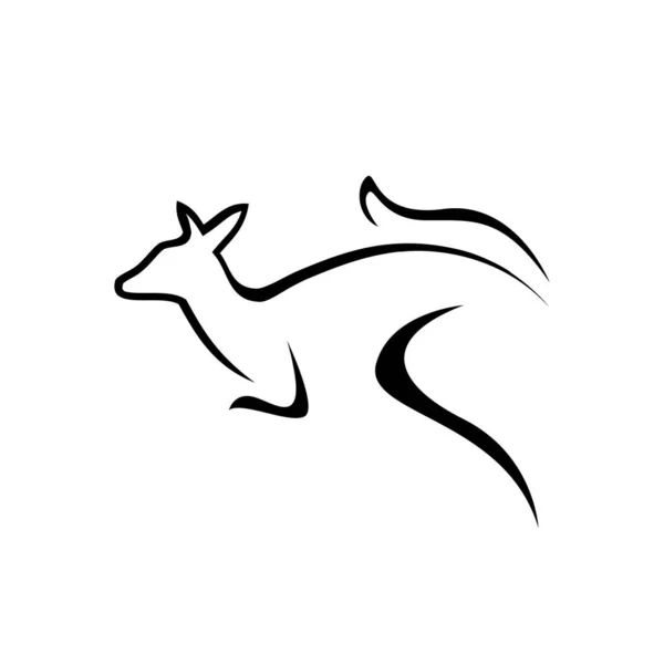 Silueta simple de wallaby o canguro logotipo diseño vector grap — Vector de stock