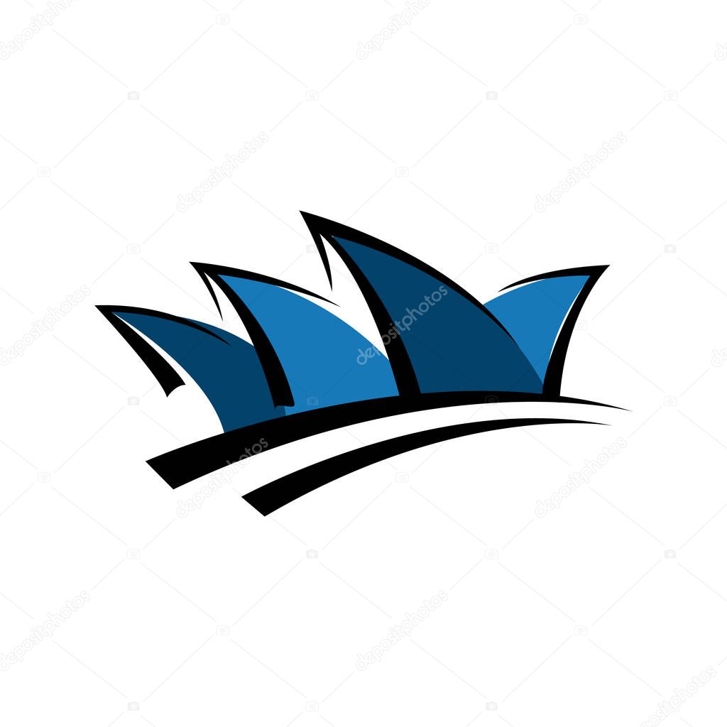 Custom australian landmark sidney opera house logo design vector illustration