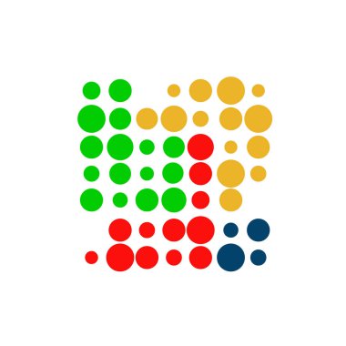 Soyut daireler nokta işaretli logo tasarım vektörü şekil element vektörü