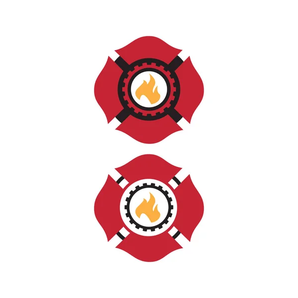 Benutzerdefinierte maltesische Kreuz Feuerwehrmann Logo Vektor Design Symbol — Stockvektor