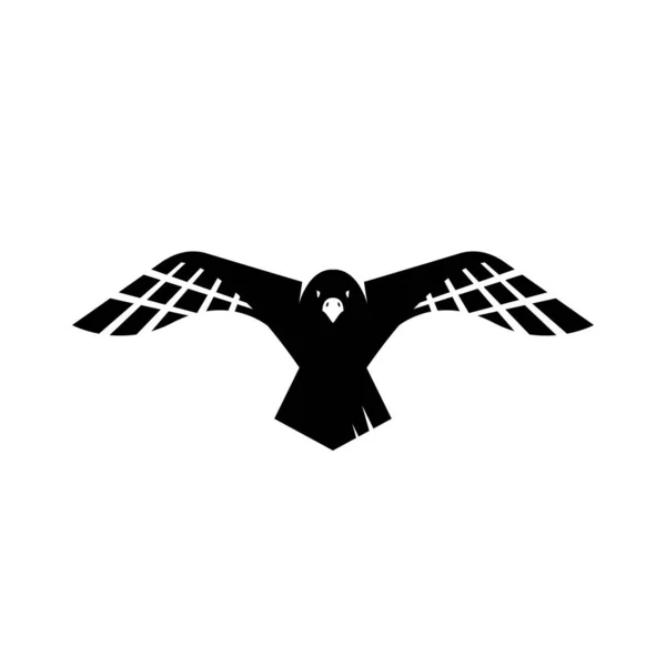 Vol corbeau noir logo corbeau conception vectoriel signe illustrations — Image vectorielle