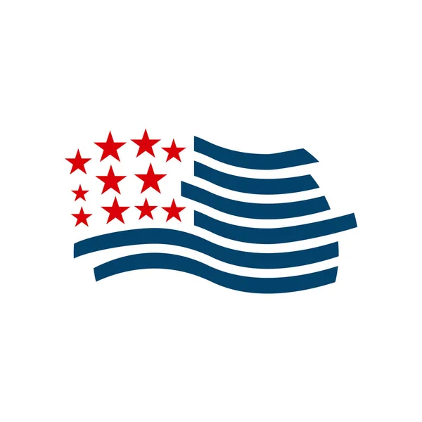 Custom USA amerikanischer Stern und Streifen uns Flagge Logo Design-Element — Stockvektor