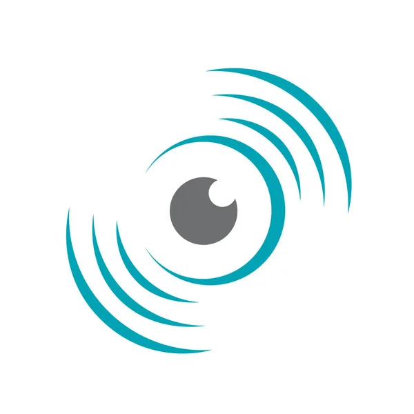 Photographie aérienne drone logo conception vecteur de lentille et hélice — Image vectorielle