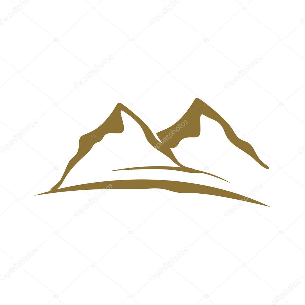 silhouette of Mountain logo simple vector for outdoor symbol