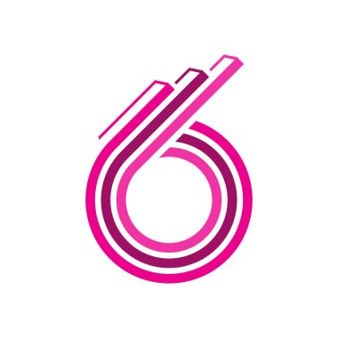 Yeni Biçim Özeti 6 Sembol için Altı Logo Vektörü Grafik Tasarımı 