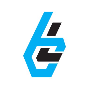Harf Tipografisi Bl logo tasarımı vektör çizimi