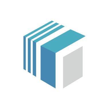 soyut kutu garajı kamu deposu logo tasarım vektörü illus