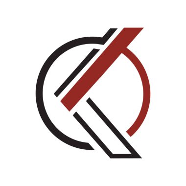 K harfi logo kavramı üst üste çizgi ögesi simgesi ve şablonu