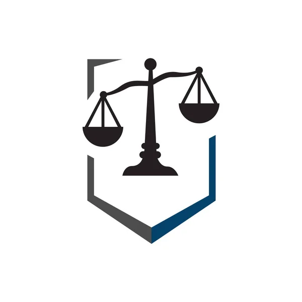 Skalen der Justiz Logo-Design-Vektor für Kanzlei Anwaltskanzlei und — Stockvektor