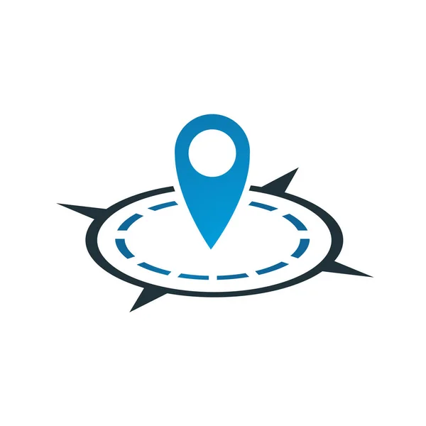 Dirección Pin ubicación logo diseño vector icono ilustración — Vector de stock