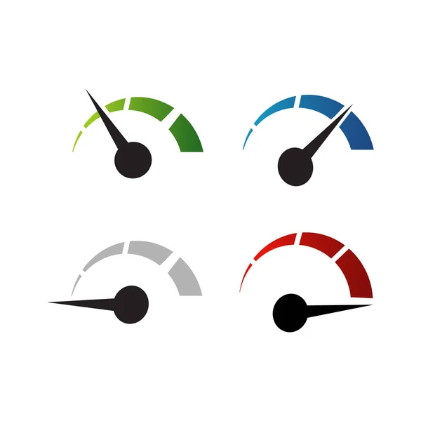 Set creatieve snelheidsmeter snelheidsmeter logo ontwerp vector eleme — Stockvector
