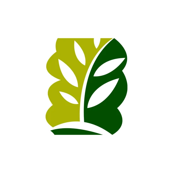 Πράσινο Φύλλο Δέντρο Λογότυπο Διάνυσμα Σχεδιασμό Φύση Γραφικό Στοιχείο — Διανυσματικό Αρχείο