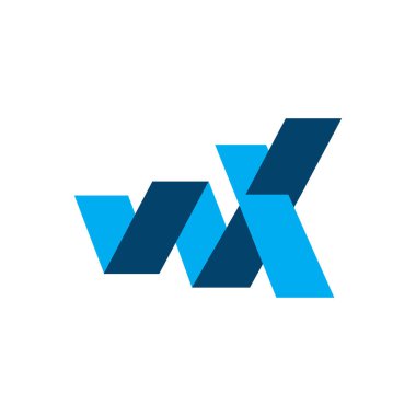 Wx logosu W & X harfli grafik konsept vektör şablonu