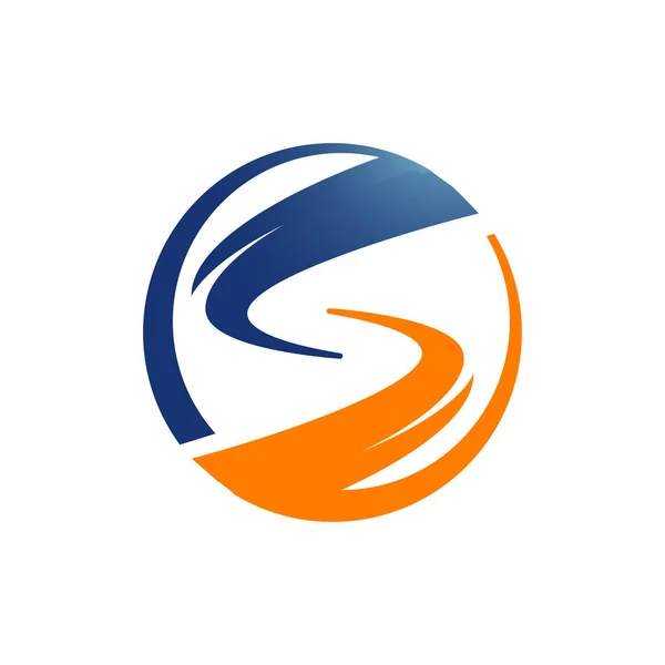 Niebieski Pomarańczowy Litera Logo Wody Ognistej Projekt Wektor Symbol Ilustracje — Wektor stockowy