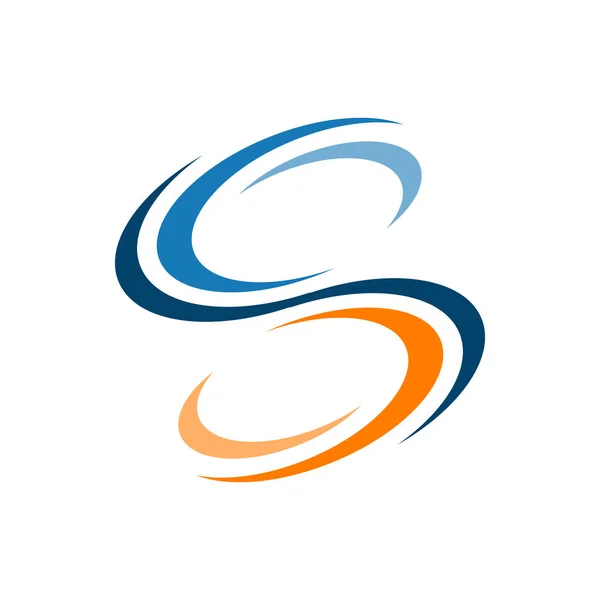 Niebieski Pomarańczowy Litera Logo Wody Ognistej Projekt Wektor Symbol Ilustracje — Wektor stockowy