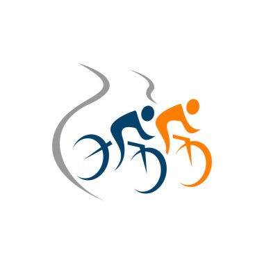 Büyük özel yapım bisiklet yarışı logo tasarım vektör çizimi çizimi
