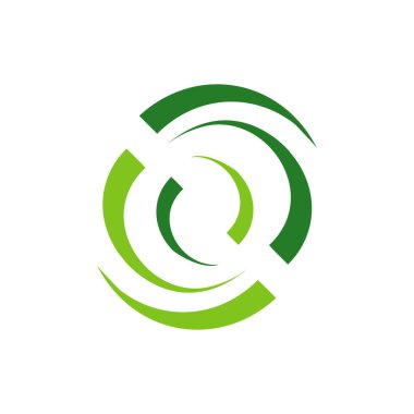 Dairesel girdap rüzgar enerjisi logo ikonu vektör şablonu çizimleri