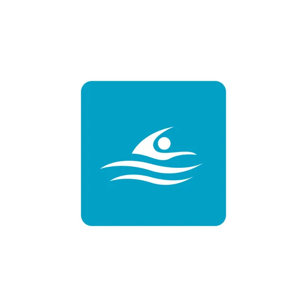 抽象的な水泳男シルエット水泳ロゴデザインベクトルアイコンイラスト — ストックベクタ
