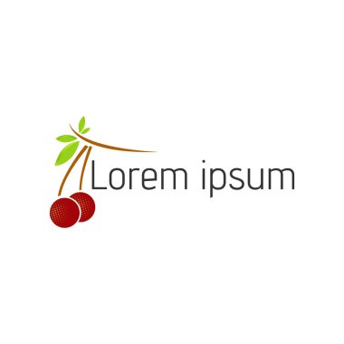 Üzümlü yeşil yaprak. Meyve logosu şablonu vektör resimleme tasarımı.