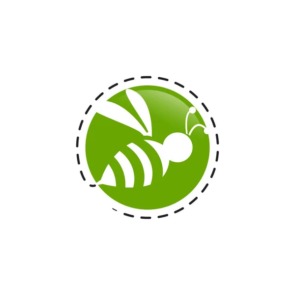 Creative Circle Bee Hornet Logo Design Vector Silhouette Hornets Sign — Stock Vector
