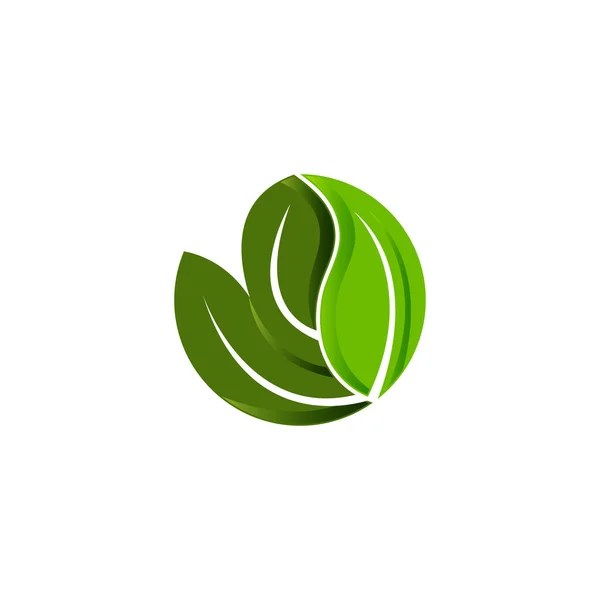 Nádherná Příroda Jednoduché Moderní Rostoucí Zelené Listy Logo Design Vektorové — Stockový vektor