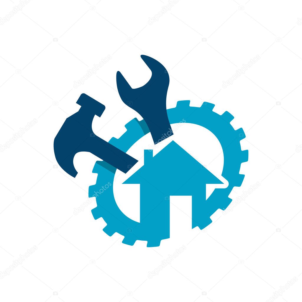 great house maintenance remodel home renovation logo design vector illustrations