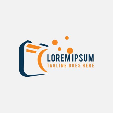 Fotoğraf ya da uygulama için şık turuncu fotoğraf makinesi fotoğraf albümü logosu
