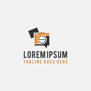 Fotoğraf ya da uygulama için şık turuncu fotoğraf makinesi fotoğraf albümü logosu